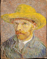 Self-Portrait with a Straw Hat (obverse: The Potato Peeler) by Vincent van Gogh